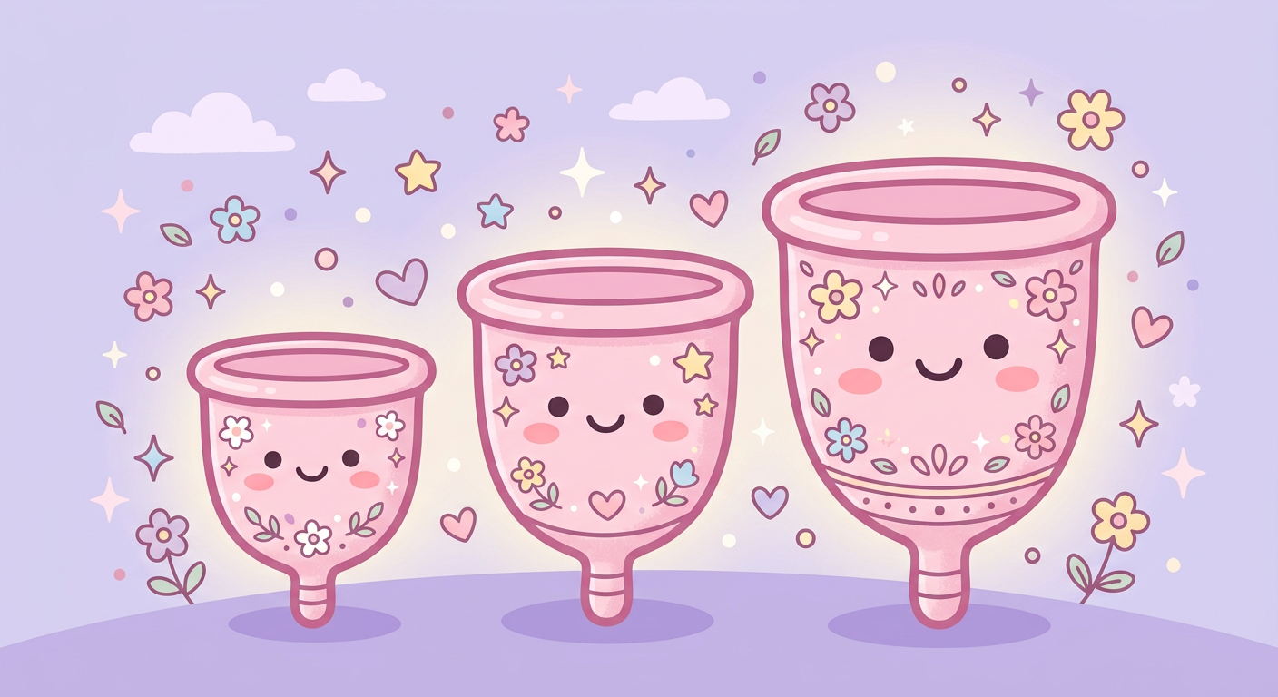 Fleur cup sizes S, M and L side by side